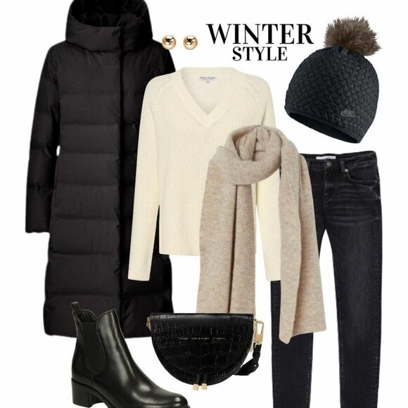 Lauren Ralph Lauren Black Puffer Longline Faux Fur Hood Coat sz Large - Picture 13 of 16